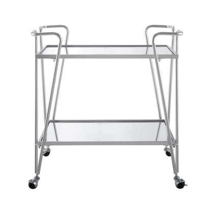 Linon Home Decor - Mid-Century Bar Cart Silver - KI108SILKD01 veiw 2