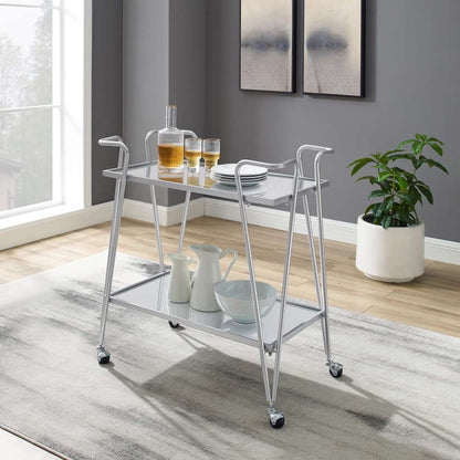 Linon Home Decor - Mid-Century Bar Cart Silver - KI108SILKD01 veiw 6