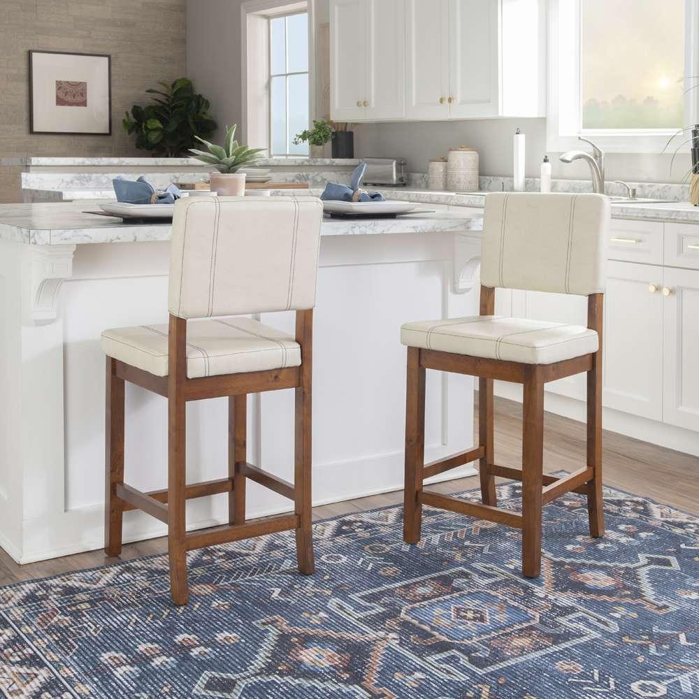 Linon Home Decor - Milano Counter Stool Cream - 0210CRM01U veiw 6