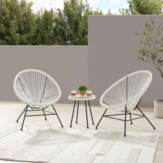 Linon Home Decor - Millicent 3pc Outdoor Set, White - OD61WHT3PCSET veiw 1