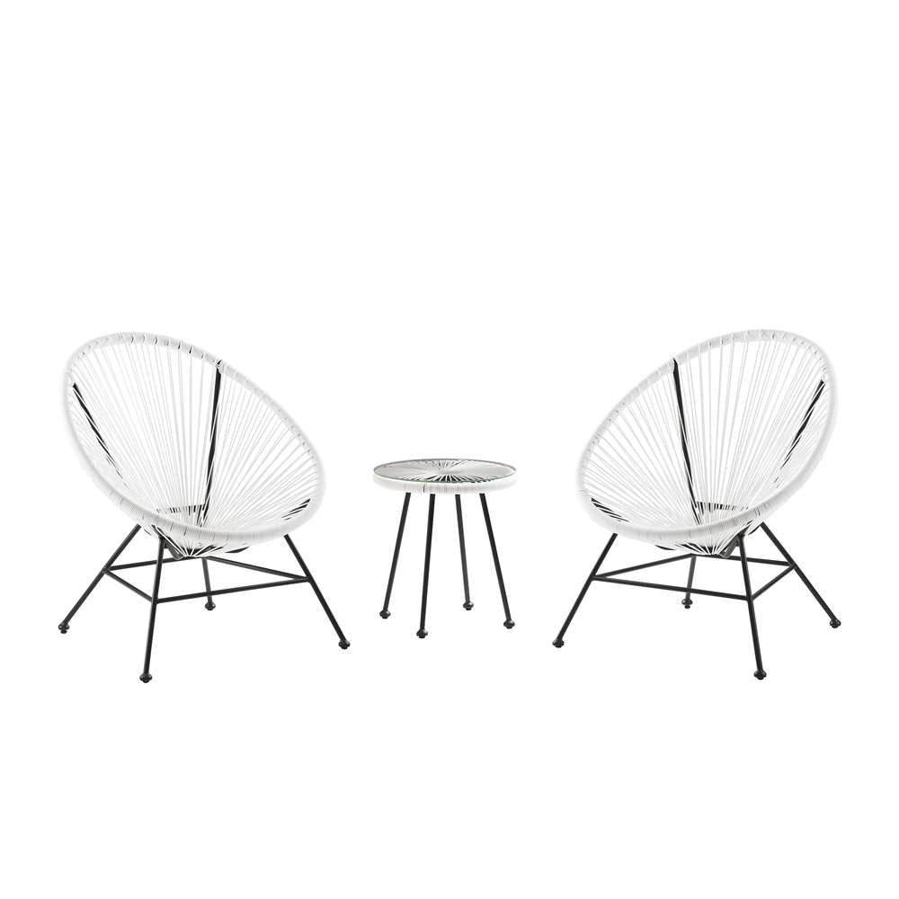 Linon Home Decor - Millicent 3pc Outdoor Set, White - OD61WHT3PCSET veiw 4