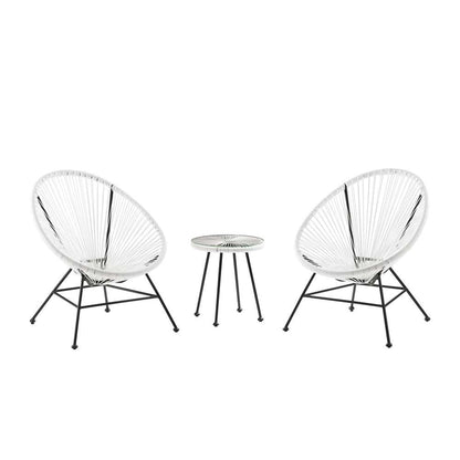 Linon Home Decor - Millicent 3pc Outdoor Set, White - OD61WHT3PCSET veiw 4