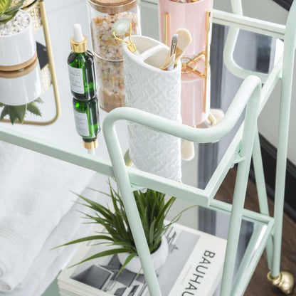 Linon Home Decor - Mint Mid-Century Bar Cart - KI108MINTKD01 veiw 6
