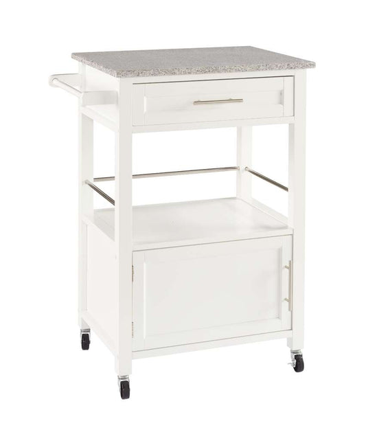Linon Home Decor - Mitchell Kitchen Cart With Granite Top - 464808WHT01U veiw 1