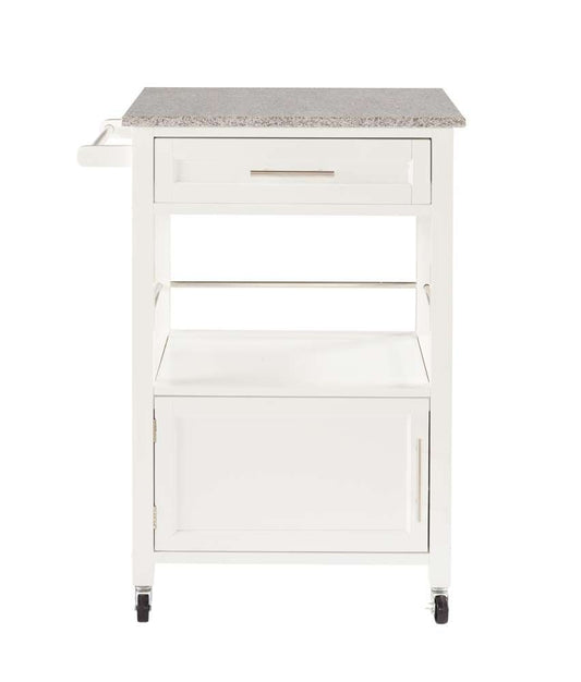 Linon Home Decor - Mitchell Kitchen Cart With Granite Top - 464808WHT01U veiw 2