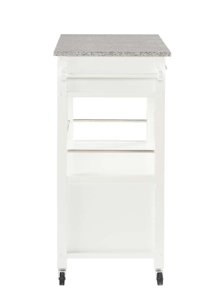 Linon Home Decor - Mitchell Kitchen Cart With Granite Top - 464808WHT01U veiw 3