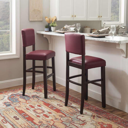 Linon Home Decor - Monaco Bar Stool Dark Red  - 0218RED-01-KD-U veiw 6