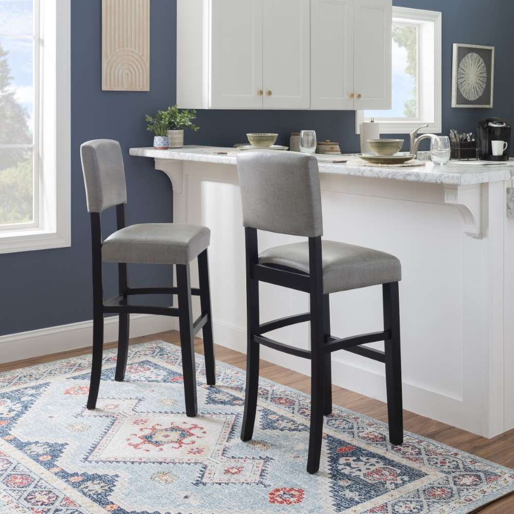 Linon Home Decor - Monaco Bar Stool Gray - BS225GRY01U veiw 4