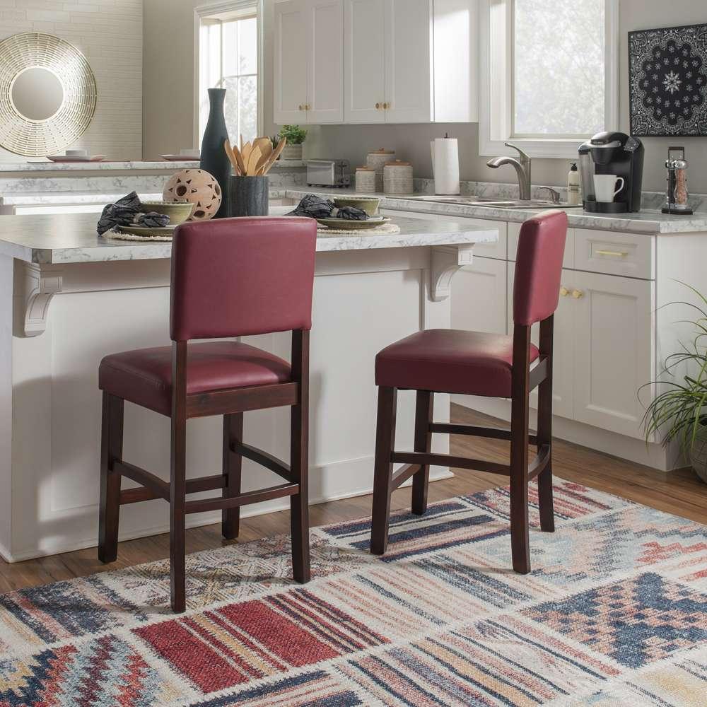 Linon Home Decor - Monaco Counter Stool Red 24 - 0217RED-01-KD-U veiw 6