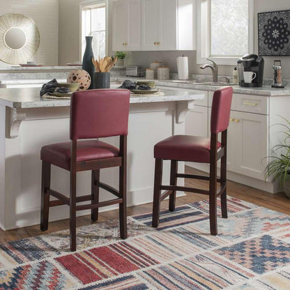 Linon Home Decor - Monaco Counter Stool Red 24 - 0217RED-01-KD-U veiw 6