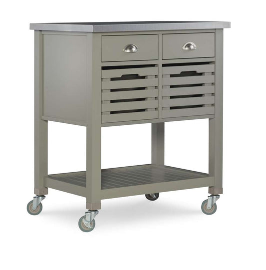 Linon Home Decor - Noelle Grey Kitchen Cart - 464810GRY01U veiw 1