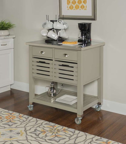 Linon Home Decor - Noelle Grey Kitchen Cart - 464810GRY01U veiw 3