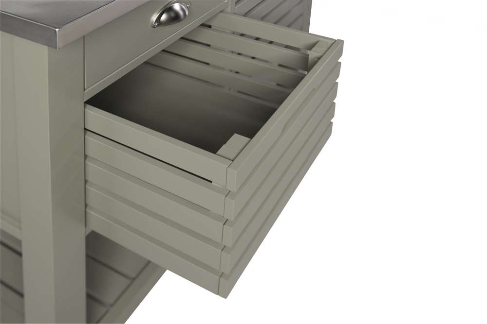 Linon Home Decor - Noelle Grey Kitchen Cart - 464810GRY01U veiw 5