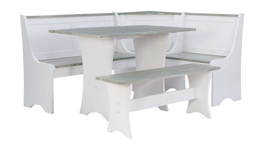 Linon Home Decor - Parkside Greywash White Corner Nook - KNK152WHTABU veiw 1
