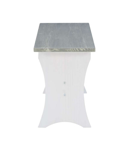 Linon Home Decor - Parkside Greywash White Corner Nook - KNK152WHTABU veiw 3