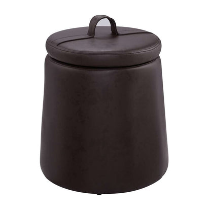 Linon Home Decor - Patric Storage Faux Leather Ottoman, Brown  - ST008BRP01U veiw 4
