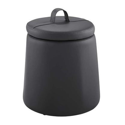 Linon Home Decor - Patric Storage Faux Leather Ottoman, Grey - ST008GRP01U veiw 4