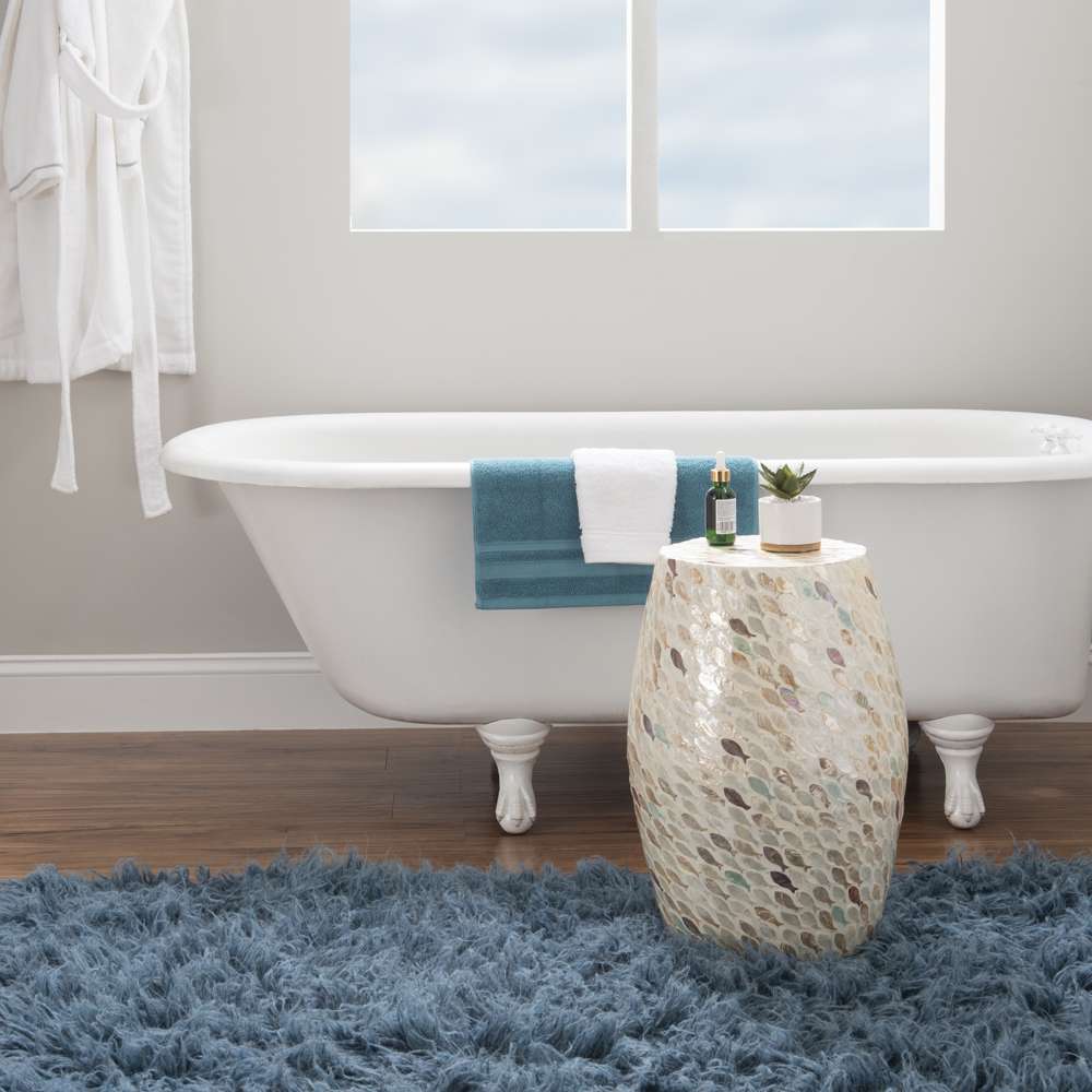 Linon Home Decor - Pattison Capiz Drum Table Fish  - PR1108FISH01ASU veiw 3