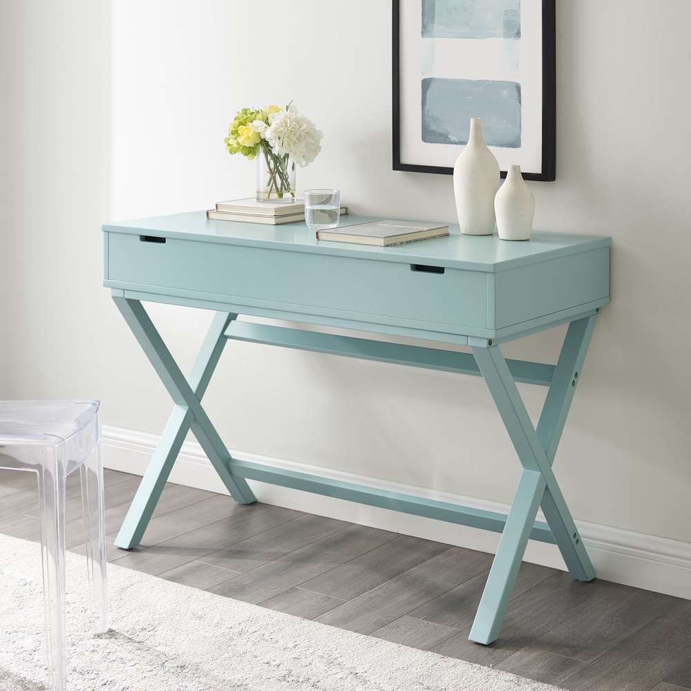 Linon Home Decor - Peggy Lift Top Desk, Turquoise - 99422PTU01U veiw 1