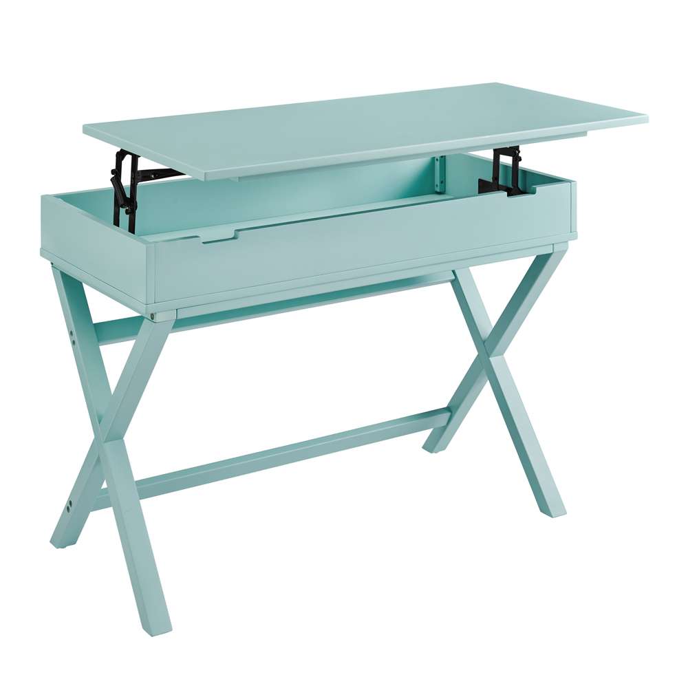 Linon Home Decor - Peggy Lift Top Desk, Turquoise - 99422PTU01U veiw 4
