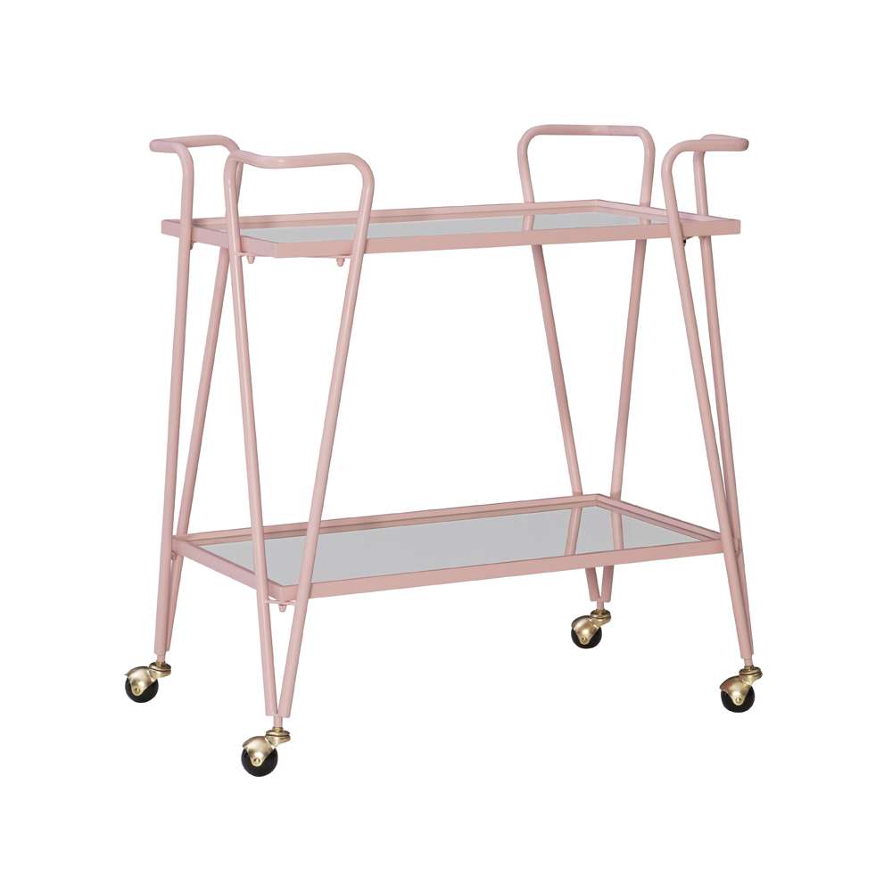 Linon Home Decor - Pink Mid-Century Bar Cart - KI108PNKKD01 veiw 1