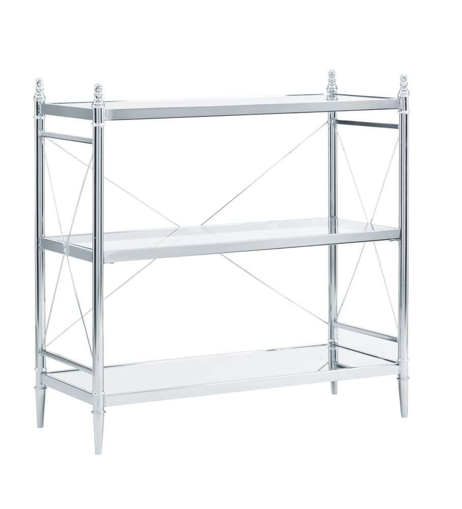 Linon Home Decor - Pinnacle Chrome And Glass Floor Console - BA002CHR01 veiw 1