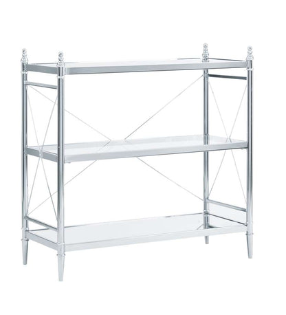 Linon Home Decor - Pinnacle Chrome And Glass Floor Console - BA002CHR01 veiw 1
