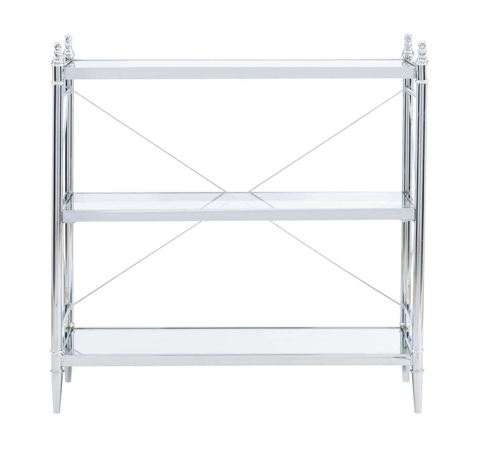 Linon Home Decor - Pinnacle Chrome And Glass Floor Console - BA002CHR01 veiw 2
