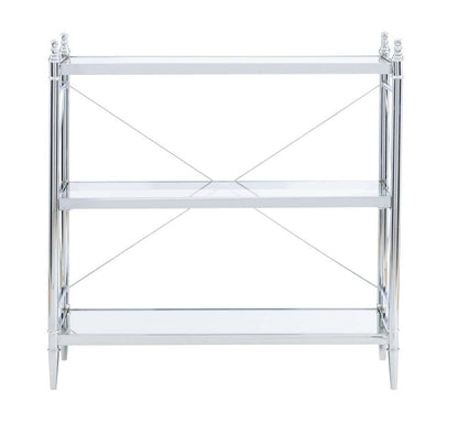 Linon Home Decor - Pinnacle Chrome And Glass Floor Console - BA002CHR01 veiw 2