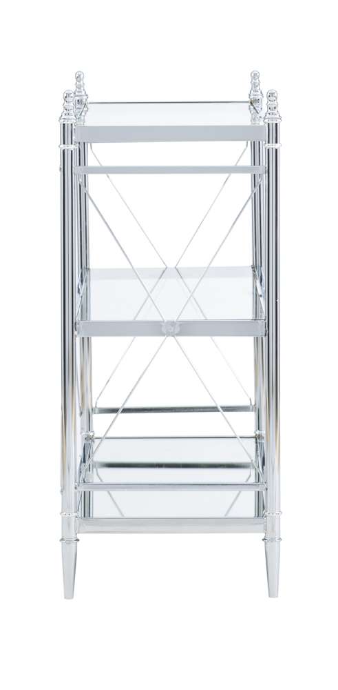 Linon Home Decor - Pinnacle Chrome And Glass Floor Console - BA002CHR01 veiw 3