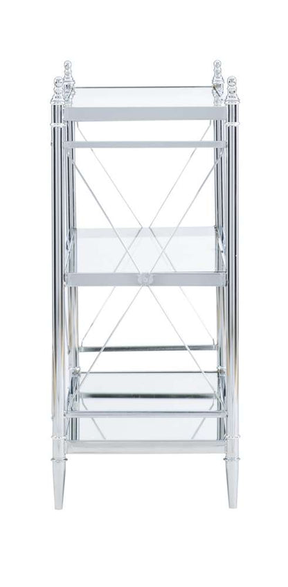 Linon Home Decor - Pinnacle Chrome And Glass Floor Console - BA002CHR01 veiw 3