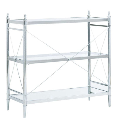 Linon Home Decor - Pinnacle Chrome And Glass Floor Console - BA002CHR01 veiw 4