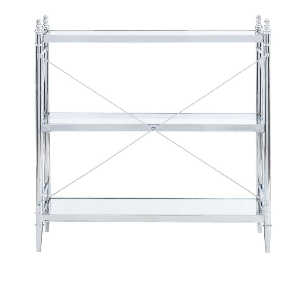 Linon Home Decor - Pinnacle Chrome And Glass Floor Console - BA002CHR01 veiw 5