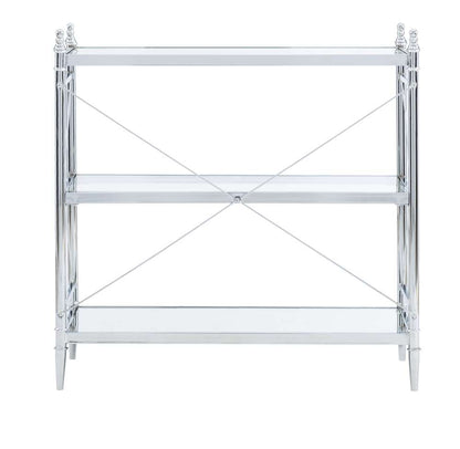 Linon Home Decor - Pinnacle Chrome And Glass Floor Console - BA002CHR01 veiw 5