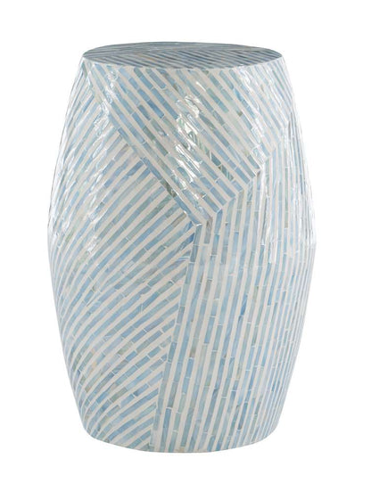 Linon Home Decor - Prianna Mosaic Capiz Drum Table  - PR1102LTBLU01ASU veiw 1