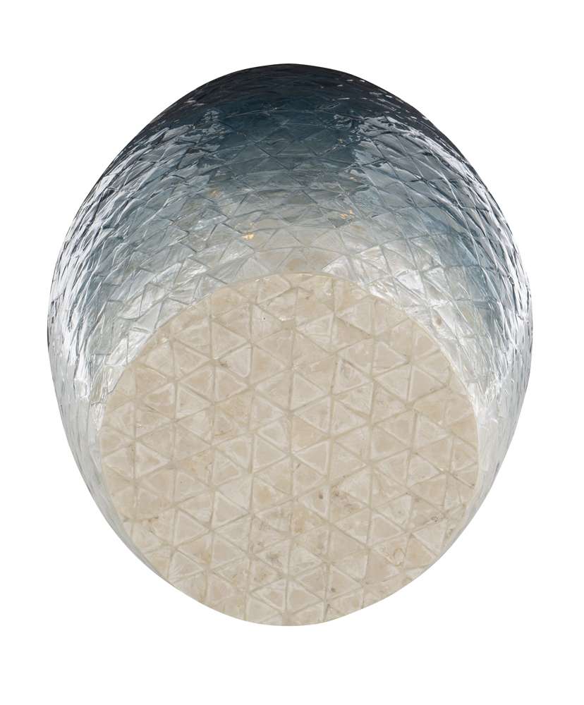 Linon Home Decor - Prianna Ombre Capiz Mosaic Drum Table  - PR1102BLU01ASU veiw 2