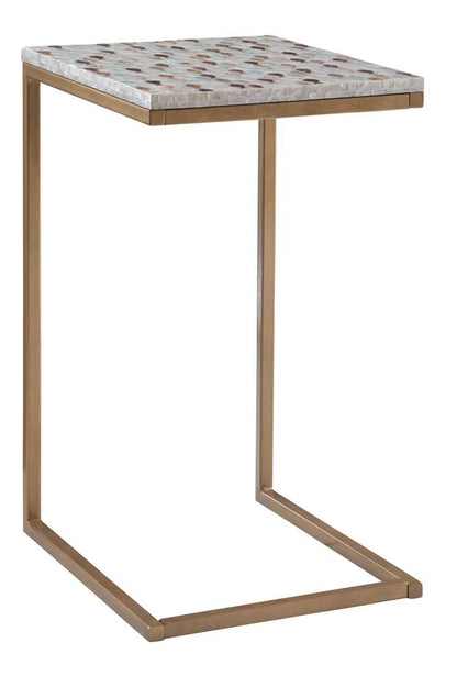 Linon Home Decor - Priscille Capiz Fish Mosaic Accent C Table  - PR1105GLD01U veiw 1