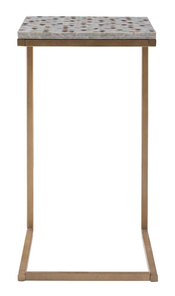 Linon Home Decor - Priscille Capiz Fish Mosaic Accent C Table  - PR1105GLD01U veiw 2