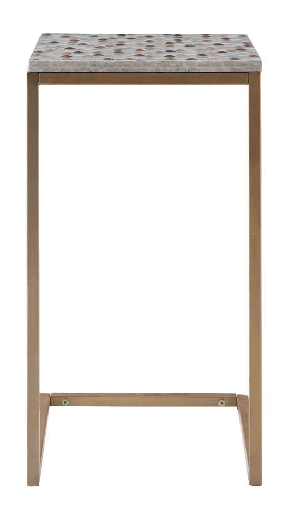 Linon Home Decor - Priscille Capiz Fish Mosaic Accent C Table  - PR1105GLD01U veiw 5