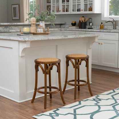 Linon Home Decor - Rae Walnut Backless Counter Stool - CS223WAL01U view 4