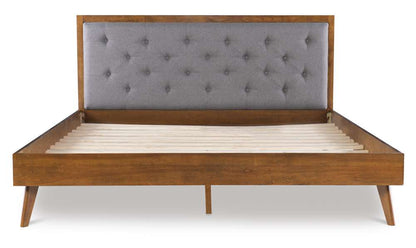 Linon Home Decor - Reid Mid Century Grey Platform King Bed - BD56KGRY01AB veiw 2