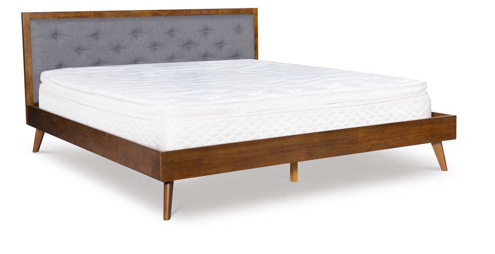 Linon Home Decor - Reid Mid Century Grey Platform King Bed - BD56KGRY01AB veiw 4