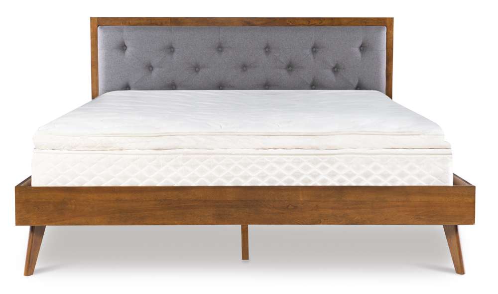 Linon Home Decor - Reid Mid Century Grey Platform King Bed - BD56KGRY01AB veiw 5