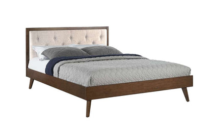 Linon Home Decor - Reid Mid Century Oatmeal Platform Queen Bed - BD55QOAT01AB veiw 3