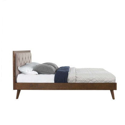 Linon Home Decor - Reid Mid Century Oatmeal Platform Queen Bed - BD55QOAT01AB veiw 4