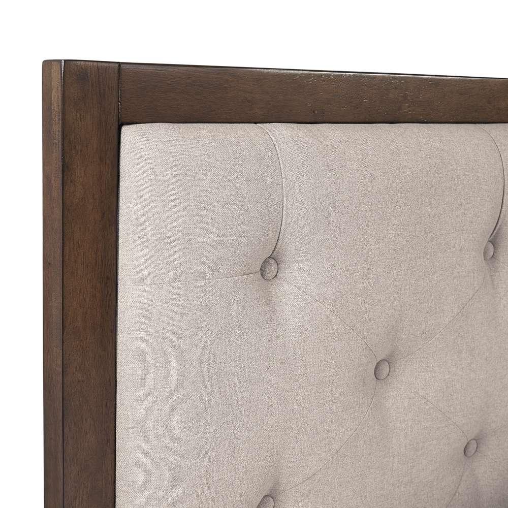 Linon Home Decor - Reid Mid Century Oatmeal Platform Queen Bed - BD55QOAT01AB veiw 5