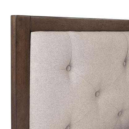 Linon Home Decor - Reid Mid Century Oatmeal Platform Queen Bed - BD55QOAT01AB veiw 5