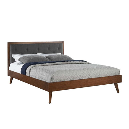 Linon Home Decor - Reid Mid Century Platform Queen Upholstered Bed - BD52PLTU01AB veiw 1