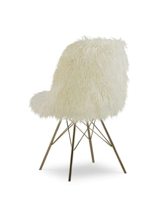 Linon Home Decor - Remy Flokati Chair With Gold Metal Base - CH098FLK01U veiw 2