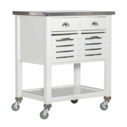 Linon Home Decor - Robbin Kitchen Cart - 464810WHT01U veiw 1